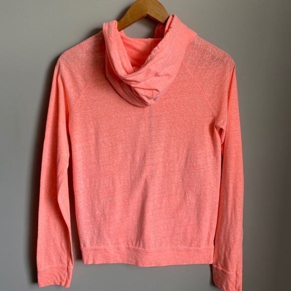 American Eagle Outfitters Women's Peachy-Pink Full Zip Lightweight Hoodie Medium - Picture 6 of 14